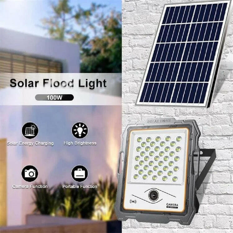 Solar Light 100W Solar Floodlight With CCTV Camera