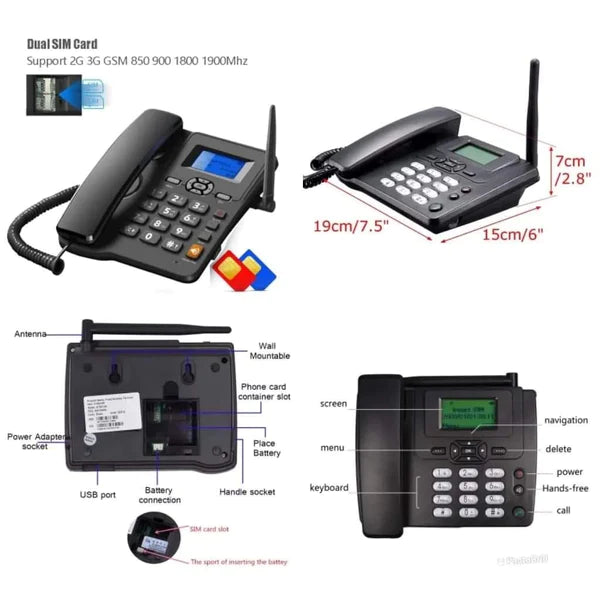 Simcard Landline Desktop Phone for Home & Offices